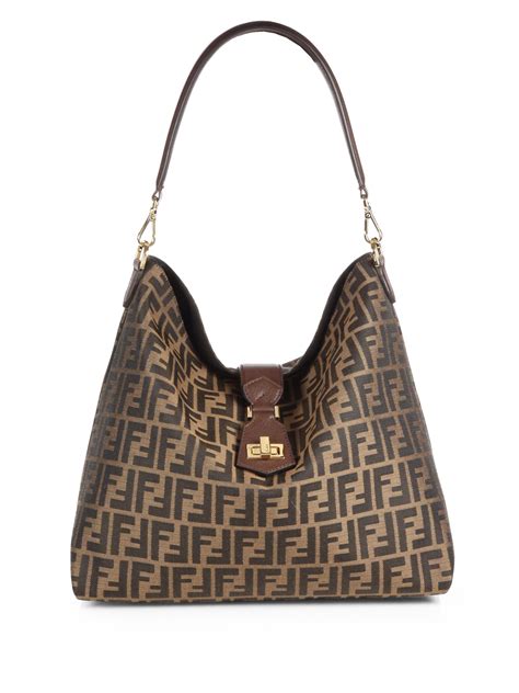 fendi brown signature chef zucca hobo|Fendi Zucca Chef Hobo .